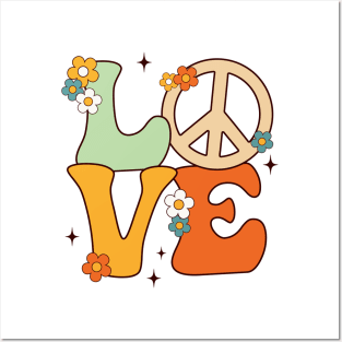 Peace Sign Love 60S 70S Tie Dye Hippie Costume Posters and Art